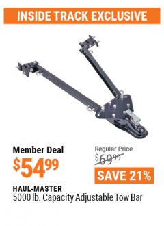 Harbor Freight ITC Coupon HAUL MASTER TOW BAR Lot No. 61625 Expired: 4/29/21 - $54.99