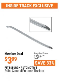 Harbor Freight ITC Coupon 24 IN. GENERAL PURPOSE TIRE IRON Lot No. 93230, 61603 Expired: 4/29/21 - $3.99