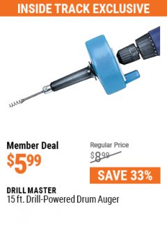 Harbor Freight ITC Coupon DRILL MASTER 15 FT. DRILL-POWERED DRUM AUGER Lot No. 93483 Expired: 5/31/21 - $5.99