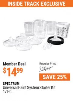 Harbor Freight Coupon SPECTRUM 20 OZ. UNIVERSAL PAINT SYSTEM STARTER KIT Lot No. 57508 Expired: 7/1/21 - $14.99