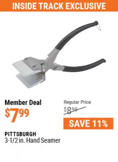 Harbor Freight ITC Coupon 3 1/5 HAND SEAMER Lot No. 66654 Expired: 7/29/21 - $7.99