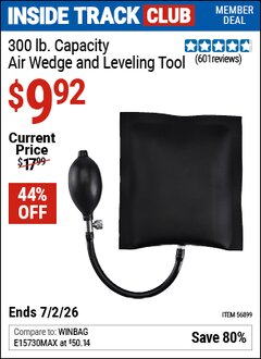 Harbor Freight Coupon 300 LB. AIR WEDGE AND LEVELING TOOL Lot No. 56899 Valid: 12/31/69 - 7/2/26 - $9.92