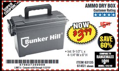 Harbor Freight Coupon AMMO BOX Lot No. 61451/63135 Expired: 11/2/19 - $3.99