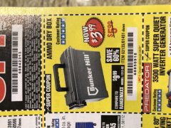 Harbor Freight Coupon AMMO BOX Lot No. 61451/63135 Expired: 3/6/20 - $3.99