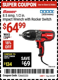 Harbor Freight FREE Coupon BAUER 7-1/4 IN., 24T FRAMING CIRCULAR SAW BLADE, 3-PACK Lot No. 57093 Expired: 7/31/24 - FWP