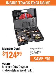 Harbor Freight Coupon OLSEN MEDIUM DUTY OXYGEN AND ACETYLENE WELDING KIT Lot No. 64408 Expired: 7/1/21 - $124.99