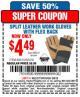Harbor Freight Coupon SPLIT LEATHER WORK GLOVES WITH FLEX BACK Lot No. 66610/62416 Expired: 3/8/15 - $4.49