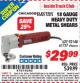 Harbor Freight ITC Coupon 18 GAUGE HEAVY DUTY METAL SHEARS Lot No. 61737/92148 Expired: 9/30/15 - $29.99