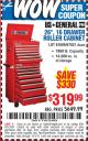 Harbor Freight Coupon 26", 16 DRAWER ROLLER CABINET Lot No. 67831/61609 Expired: 10/1/15 - $319.99