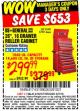 Harbor Freight Coupon 26", 16 DRAWER ROLLER CABINET Lot No. 67831/61609 Expired: 4/17/16 - $299.99