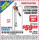 Harbor Freight ITC Coupon 3/4 TON LEVER CHAIN HOIST Lot No. 64557 Expired: 3/31/15 - $59.99