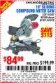 Harbor Freight Coupon CHICAGO ELECTRIC 10" SLIDING COMPOUND MITER SAW Lot No. 56708/61972/61971 Expired: 10/1/15 - $84.99