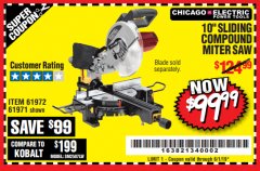 Harbor Freight Coupon CHICAGO ELECTRIC 10" SLIDING COMPOUND MITER SAW Lot No. 56708/61972/61971 Expired: 6/1/19 - $99.99