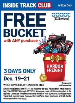 Harbor Freight FREE Coupon BUCKET Lot No. 56575 Expired: 12/21/25 - FWP