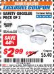 Harbor Freight ITC Coupon SAFETY GOGGLES PACK OF 3 Lot No. 94027 Expired: 7/31/17 - $2.99