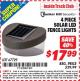 Harbor Freight ITC Coupon 4 PIECE SOLAR LED FENCE LIGHTS Lot No. 67729 Expired: 3/31/15 - $17.99
