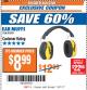 Harbor Freight ITC Coupon HEARING PROTECTOR Lot No. 64675 Expired: 11/21/17 - $8.99