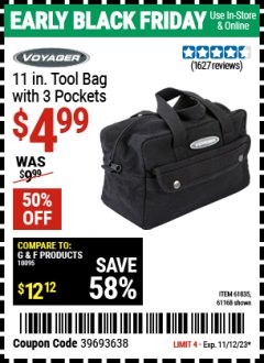 Harbor Freight Coupon VOYAGER  Lot No. 39693638 Expired: 10/30/23 - $4.99