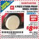Harbor Freight ITC Coupon 4 PIECE STORM-PROOF WHEEL COVERS Lot No. 93715/61841 Expired: 3/31/15 - $8.99