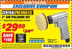 Harbor Freight ITC Coupon 3" AIR POLISHER KIT Lot No. 60611/99934 Expired: 12/31/18 - $29.99