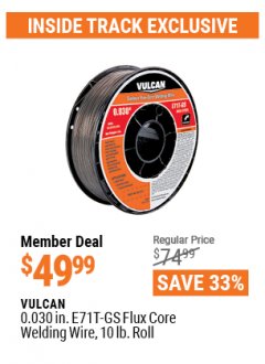 Harbor Freight ITC Coupon 0.030" FLUX CORE WELDING WIRE 10 LB. ROLL Lot No. 42914 Expired: 4/29/21 - $49.99