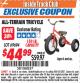 Harbor Freight ITC Coupon ALL-TERRAIN TRICYCLE Lot No. 60652/69694 Expired: 7/31/16 - $44.99
