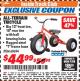 Harbor Freight ITC Coupon ALL-TERRAIN TRICYCLE Lot No. 60652/69694 Expired: 12/31/17 - $44.99