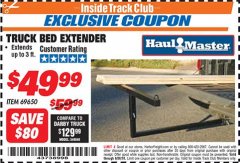 Harbor Freight ITC Coupon HAUL-MASTER TRUCK BED EXTENDER Lot No. 69650 Expired: 6/30/18 - $49.99