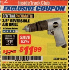 Harbor Freight ITC Coupon 3/8" REVERSIBLE AIR DRILL Lot No. 94585 Expired: 7/31/19 - $11.99