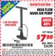 Harbor Freight ITC Coupon HIGH FLOW HAND AIR PUMP Lot No. 63304/94046 Expired: 6/30/15 - $7.99