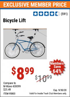 Harbor Freight ITC Coupon BICYCLE LIFT Lot No. 95803 Expired: 9/30/20 - $8.99