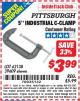 Harbor Freight ITC Coupon 5" INDUSTRIAL C-CLAMP Lot No. 62138/39609 Expired: 3/31/15 - $3.99