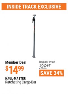Harbor Freight ITC Coupon HAUL-MASTER RATCHETING CARGO BAR Lot No. 96811 Expired: 4/29/21 - $14.99
