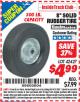 Harbor Freight ITC Coupon 8" SOLID RUBBER TIRE WITH ZINC PLATED RIM Lot No. 42427 Expired: 6/30/15 - $4.99