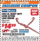 Harbor Freight ITC Coupon 5400 LB. CAPACITY HEAVY DUTY LEVEL ACTION LOAD BINDER Lot No. 61453/36022 Expired: 8/31/17 - $14.99