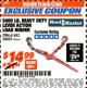 Harbor Freight ITC Coupon 5400 LB. CAPACITY HEAVY DUTY LEVEL ACTION LOAD BINDER Lot No. 61453/36022 Expired: 11/30/17 - $14.99