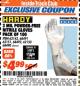 Harbor Freight ITC Coupon POWDER-FREE NITRILE GLOVES PACK OF 100 3 MIL. THICKNESS Lot No. 68490/62143/68491/62151/68492/62150 Expired: 11/30/17 - $4.99