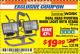 Harbor Freight ITC Coupon DUAL HEAD PIVOTING WORK LIGHT WITH STAND Lot No. 62559/47410 Expired: 7/31/17 - $19.99