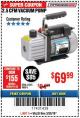 Harbor Freight Coupon 2.5 CFM VACUUM PUMP Lot No. 61245/98076 Expired: 3/25/18 - $69.99