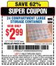 Harbor Freight Coupon 24 COMPARTMENT LARGE STORAGE CONTAINER Lot No. 61881/94458 Expired: 3/22/15 - $2.99