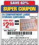 Harbor Freight Coupon 24 COMPARTMENT LARGE STORAGE CONTAINER Lot No. 61881/94458 Expired: 5/11/15 - $2.99