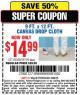 Harbor Freight Coupon 9 X 12 CANVAS DROP CLOTH Lot No. 38109 Expired: 3/22/15 - $14.99