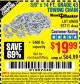 Harbor Freight Coupon 3/8" x 14 FT. GRADE 43 TOWING CHAIN Lot No. 97711/60658 Expired: 5/1/16 - $19.99