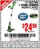 Harbor Freight Coupon 13" ELECTRIC STRING TRIMMER Lot No. 62567/62338 Expired: 3/15/15 - $24.99