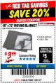 Harbor Freight Coupon 40" x 72" MOVER'S BLANKET Lot No. 47262/69504/62336 Expired: 12/31/17 - $3.99