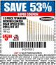 Harbor Freight Coupon 13 PIECE TITANIUM NITRIDE COATED HIGH SPEED STEEL DRILL BITS Lot No. 1800/61621 Expired: 6/30/15 - $5.99