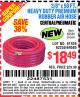 Harbor Freight Coupon DIABLO 3/8" X 50 FT. HEAVY DUTY PREMIUM RUBBER AIR HOSE Lot No. 62884/69580/61939/62890 Expired: 5/9/15 - $18.49