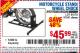 Harbor Freight Coupon MOTORCYCLE STAND/WHEEL CHOCK Lot No. 97841/61670 Expired: 9/1/15 - $45.99
