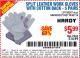 Harbor Freight Coupon SPLIT LEATHER WORK GLOVES 5 PAIR Lot No. 60450/62371/62716/62714/66287 Expired: 9/12/15 - $5.99