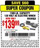 Harbor Freight Coupon 1500 LB. CAPACITY 120 VOLT AC ELECTRIC WINCH Lot No. 61672/96127 Expired: 6/21/15 - $139.99
